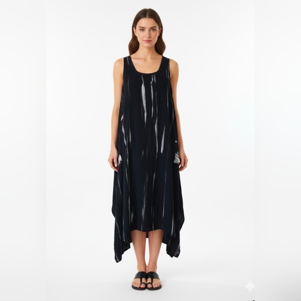 Lagenlook‎ Women's Maxi Dress Lagenlook Size Medium Black Gray by Lyng